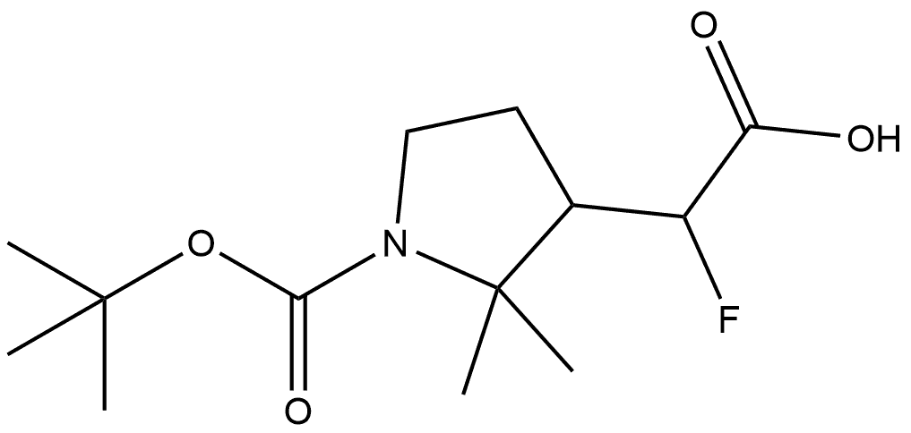 2-{1-[(tert-butoxy)carbonyl]-2,2-dimethylpyrrolidin-3-yl}-2-fluoroacetic acid 구조식 이미지