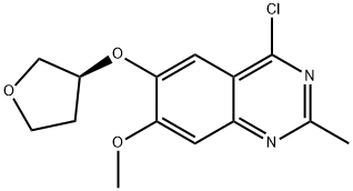 Quinazoline, 4-chloro-7-methoxy-2-methyl-6-[[(3S)-tetrahydro-3-furanyl]oxy]- Structure