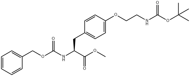 L-Tyrosine, O-[2-[[(1,1-dimethylethoxy)carbonyl]amino]ethyl]-N-[(phenylmethoxy)carbonyl]-, methyl ester Structure