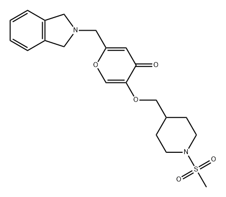 4H-Pyran-4-one, 2-[(1,3-dihydro-2H-isoindol-2-yl)methyl]-5-[[1-(methylsulfonyl)-4-piperidinyl]methoxy]- Structure