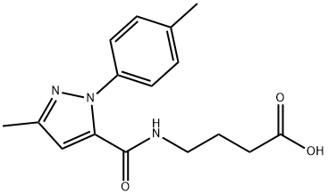 Butanoic acid, 4-[[[3-methyl-1-(4-methylphenyl)-1H-pyrazol-5-yl]carbonyl]amino]- Structure