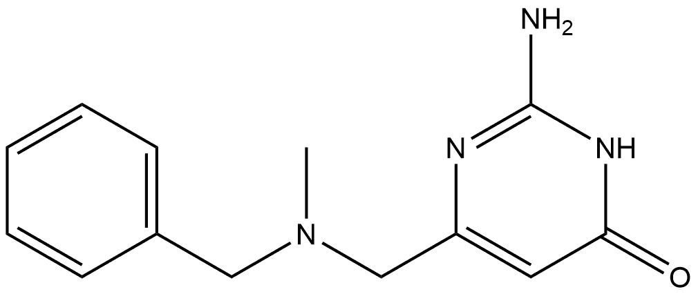 2-amino-4-[[benzyl(methyl)amino]methyl]-1H-pyrimidin-6-one Structure