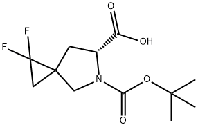 5-?Azaspiro[2.4]?heptane-?5,?6-?dicarboxylic acid, 1,?1-?difluoro-?, 5-?(1,?1-?dimethylethyl) ester, (6R)?- Structure