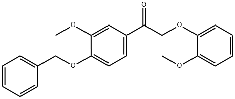 Ethanone, 2-(2-methoxyphenoxy)-1-[3-methoxy-4-(phenylmethoxy)phenyl]- Structure