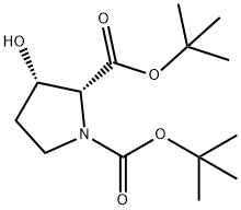 1,2-Pyrrolidinedicarboxylic acid, 3-hydroxy-, 1,2-bis(1,1-dimethylethyl) ester, (2R,3S)- Structure