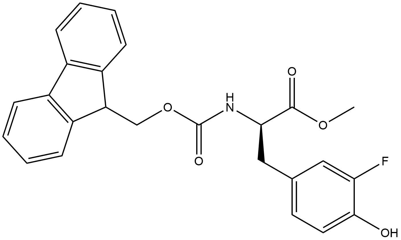 methyl (R)-2-((((9H-fluoren-9-yl)methoxy)carbonyl)amino)-3-(3-fluoro-4-hydroxyphenyl)propanoate Structure