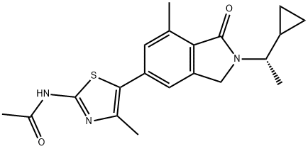 Acetamide, N-[5-[2-[(1S)-1-cyclopropylethyl]-2,3-dihydro-7-methyl-1-oxo-1H-isoindol-5-yl]-4-methyl-2-thiazolyl]- 구조식 이미지