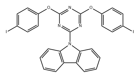 9H-Carbazole, 9-[4,6-bis(4-iodophenoxy)-1,3,5-triazin-2-yl]- Structure