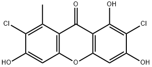 9H-Xanthen-9-one, 2,7-dichloro-1,3,6-trihydroxy-8-methyl- Structure