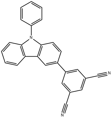 1,3-Benzenedicarbonitrile, 5-(9-phenyl-9H-carbazol-3-yl)- Structure