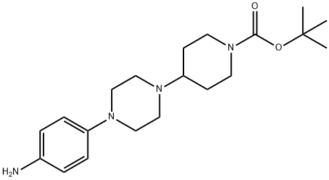 1-Piperidinecarboxylic acid, 4-[4-(4-aminophenyl)-1-piperazinyl]-, 1,1-dimethylethyl ester Structure