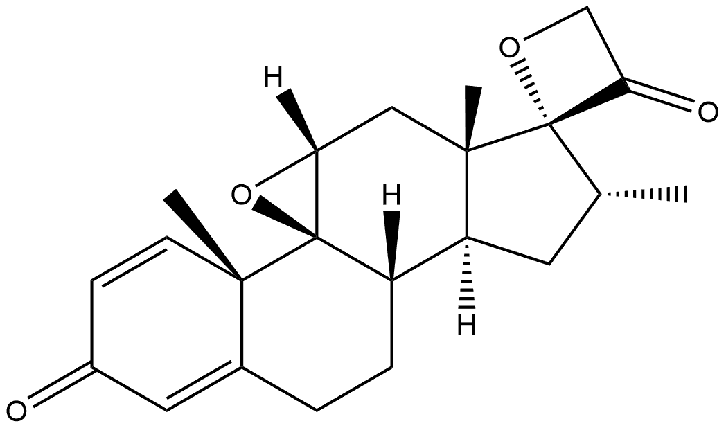 Pregna-1,4-diene-3,20-dione, 9,11:17,21-diepoxy-16-methyl-, (9β,11β,16α)- (9CI) Structure