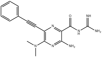 2-Pyrazinecarboxamide, 3-amino-N-(aminoiminomethyl)-5-(dimethylamino)-6-(2-phenylethynyl)- Structure