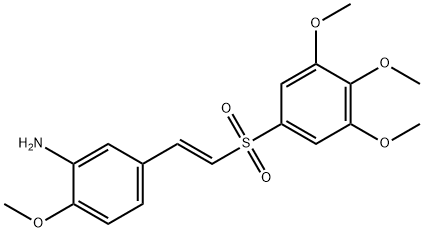 Benzenamine, 2-methoxy-5-[(1E)-2-[(3,4,5-trimethoxyphenyl)sulfonyl]ethenyl]- Structure