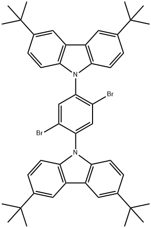 9H-Carbazole, 9,9'-(2,5-dibromo-1,4-phenylene)bis[3,6-bis(1,1-dimethylethyl)- Structure