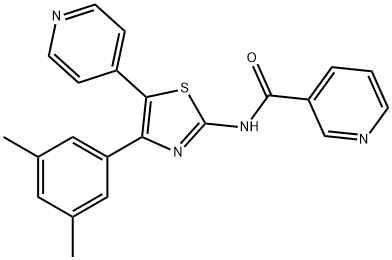 N-[4-(3,5-Dimethylphenyl)-5-(4-pyridinyl)-2-thiazolyl]-3-pyridinecarboxamide Structure