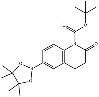 1(2H)-Quinolinecarboxylic acid, 3,4-dihydro-2-oxo-6-(4,4,5,5-tetramethyl-1,3,2-dioxaborolan-2-yl)-, 1,1-dimethylethyl ester Structure