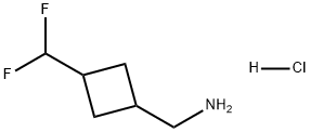 Cyclobutanemethanamine, 3-(difluoromethyl)-, hydrochloride (1:1) Structure