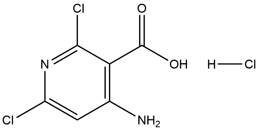 3-Pyridinecarboxylic acid, 4-amino-2,6-dichloro-, hydrochloride (1:1) 구조식 이미지