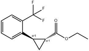 Ethyl trans-2-[2-(Trifluoromethyl)phenyl]cyclopropanecarboxylate Structure