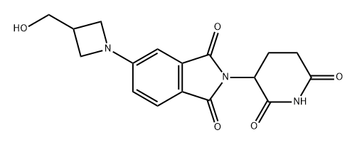 1H-Isoindole-1,3(2H)-dione, 2-(2,6-dioxo-3-piperidinyl)-5-[3-(hydroxymethyl)-1-azetidinyl]- Structure