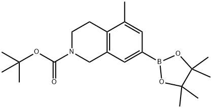 2(1H)-Isoquinolinecarboxylic acid, 3,4-dihydro-5-methyl-7-(4,4,5,5-tetramethyl-1,3,2-dioxaborolan-2-yl)-, 1,1-dimethylethyl ester Structure