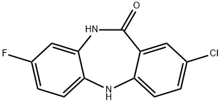 11H-Dibenzo[b,e][1,4]diazepin-11-one, 2-chloro-8-fluoro-5,10-dihydro- Structure