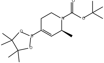 1(2H)-Pyridinecarboxylic acid, 5,6-dihydro-2-methyl-4-(4,4,5,5-tetramethyl-1,3,2-dioxaborolan-2-yl)-, 1,1-dimethylethyl ester, (2S)- Structure