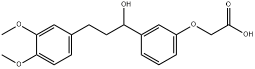 2-(3-(3-(3,4-dimethoxyphenyl)-1-hydroxypropyl)phenoxy)acetic acid Structure