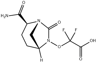 Acetic acid, 2-[[(1R,2S,5R)-2-(aminocarbonyl)-
7-oxo-1,6-diazabicyclo[3.2.1]oct-6-yl]oxy]-2,2-
difluoro- Structure