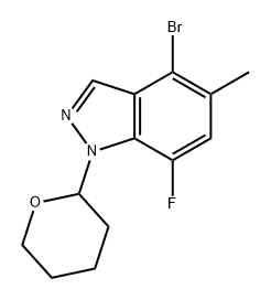 1H-Indazole, 4-bromo-7-fluoro-5-methyl-1-(tetrahydro-2H-pyran-2-yl)- Structure