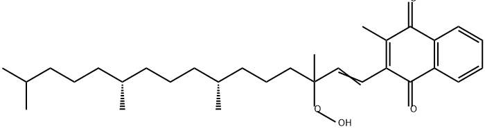 1,4-Naphthalenedione, 2-[(7R,11R)-3-hydroperoxy-3,7,11,15-tetramethyl-1-hexadecen-1-yl]-3-methyl- Structure