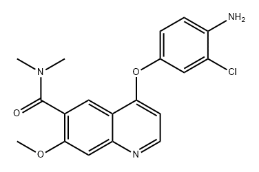 6-Quinolinecarboxamide, 4-(4-amino-3-chlorophenoxy)-7-methoxy-N,N-dimethyl- 구조식 이미지