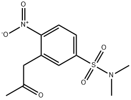 Benzenesulfonamide, N,N-dimethyl-4-nitro-3-(2-oxopropyl)- Structure