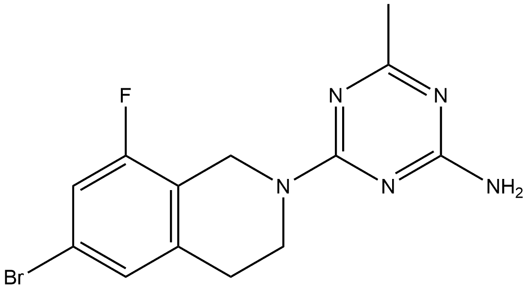 4-(6-Bromo-8-fluoro-3,4-dihydro-2(1H)-isoquinolinyl)-6-methyl-1,3,5-triazin-2-amine Structure