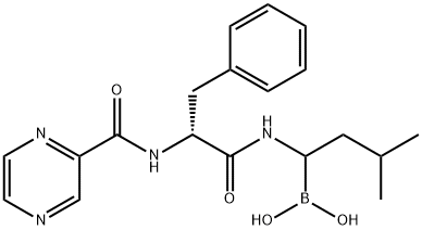 Boronic acid, B-[3-methyl-1-[[(2R)-1-oxo-3-phenyl-2-[(2-pyrazinylcarbonyl)amino]propyl]amino]butyl]- 구조식 이미지