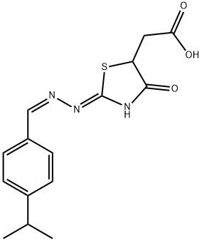 5-Thiazolidineacetic acid, 2-[(2Z)-2-[[4-(1-methylethyl)phenyl]methylene]hydrazinylidene]-4-oxo-, (2Z)- Structure