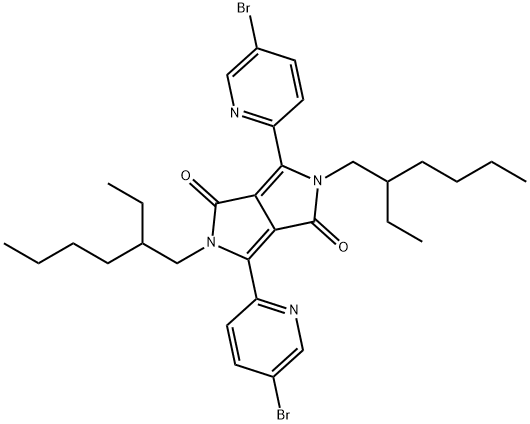 Pyrrolo[3,4-c]pyrrole-1,4-dione, 3,6-bis(5-bromo-2-pyridinyl)-2,5-bis(2-ethylhexyl)-2,5-dihydro- Structure