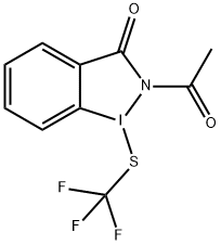 3H-1,2-Benziodazol-3-one, 2-acetyl-1,2-dihydro-1-[(trifluoromethyl)thio]- Structure