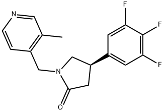 2-Pyrrolidinone, 1-[(3-methyl-4-pyridinyl)methyl]-4-(3,4,5-trifluorophenyl)-, (4R)- Structure