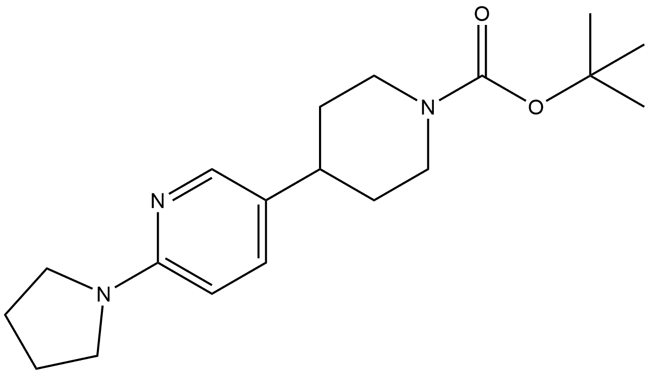 tert-butyl 4-(6-(pyrrolidin-1-yl)pyridin-3-yl)piperidine-1-carboxylate Structure