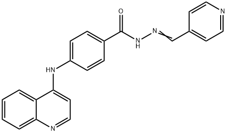 Benzoic acid, 4-(4-quinolinylamino)-, 2-(4-pyridinylmethylene)hydrazide Structure