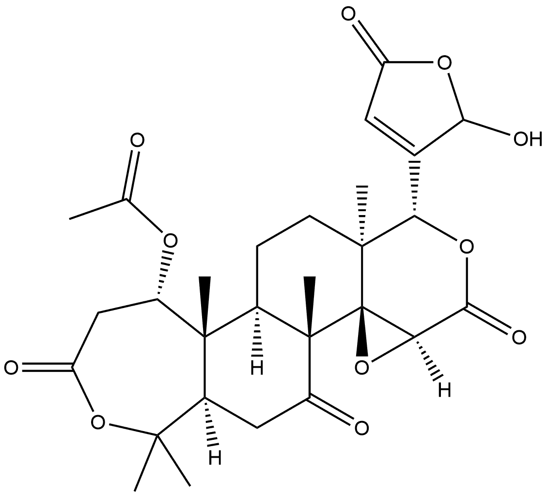 (1R,3aS,4aR,4bR,6aR,11S,11aR,11bR,13aS)-11-(Acetyloxy)-1-(2,5-dihydro-2-hydroxy-5-oxo-3-furanyl)decahydro-4b,7,7,11a,13a-pentamethyloxireno[4′,5′]pyrano[4′,3′:5,6]naphth[2,1-c]oxepin-3,5,9(3aH,4bH,6H)-trione Structure