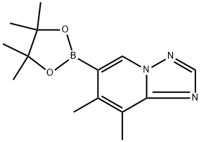 [1,2,4]Triazolo[1,5-a]pyridine, 7,8-dimethyl-6-(4,4,5,5-tetramethyl-1,3,2-dioxaborolan-2-yl)- Structure