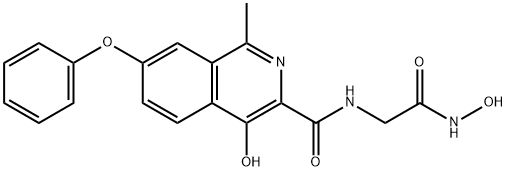 3-Isoquinolinecarboxamide, 4-hydroxy-N-[2-(hydroxyamino)-2-oxoethyl]-1-methyl-7-phenoxy- Structure