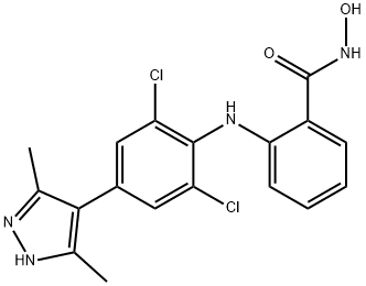 Benzamide, 2-[[2,6-dichloro-4-(3,5-dimethyl-1H-pyrazol-4-yl)phenyl]amino]-N-hydroxy- 구조식 이미지