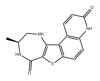 4H-[1,4]Diazepino[5',6':4,5]thieno[3,2-f]quinoline-3,8-dione, 9,10,11,12-tetrahydro-10-methyl-, (10S)- Structure