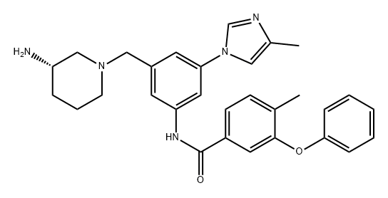 Benzamide, N-[3-[[(3S)-3-amino-1-piperidinyl]methyl]-5-(4-methyl-1H-imidazol-1-yl)phenyl]-4-methyl-3-phenoxy- Structure