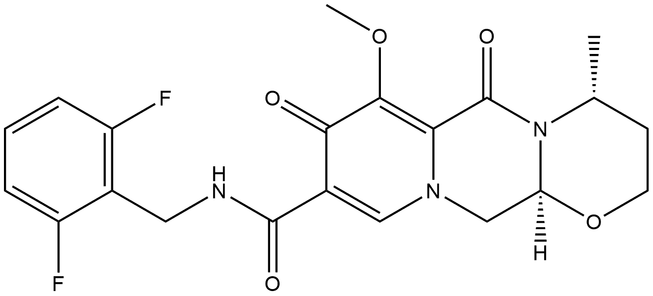 (4R,12aS)-N-[(2,6-Difluorophenyl)methyl]-3,4,6,8,12,12a-hexahydro-7-methoxy-4-methyl-6,8-dioxo-2H-pyrido[1′,2′:4,5]pyrazino[2,1-b][1,3]oxazine-9-carboxamide Structure