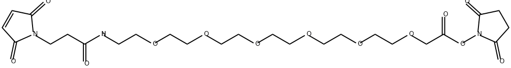 3,6,9,12,15,18-Hexaoxa-21-azatetracosanoic acid, 24-(2,5-dihydro-2,5-dioxo-1H-pyrrol-1-yl)-22-oxo-, 2,5-dioxo-1-pyrrolidinyl ester Structure